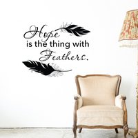 Emily Dickinson Vinyl-Wandaufkleber Hope Is The Thing With Feathers P102 von PonyDecal