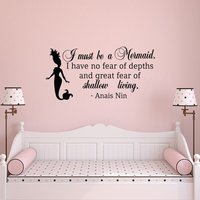 Meerjungfrau-Aufkleber "I Must Be A Mermaid" Zitat P98." von PonyDecal