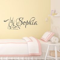 Personalisierte Ballett Name Wand Aufkleber - Spitzenschuhe Kinderzimmer Dekor P155 von PonyDecal