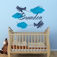 Personalisierte Flugzeug Name Wand Aufkleber - Kinderzimmer Dekor P38 von PonyDecal
