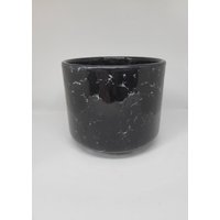Übertopf Blumentopf Vintage Mid Century Schwarz Marmoroptik Becher Keramik Vase Übertopf Blumentopf Vintage Mid Century Schwarz Marmoroptik Becher Keramik Vase von Ponyandpace