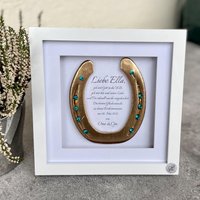 Geschenk Hufeisen Im Bilderrahmen Zur Taufe Konfirmation Kommunion Standard von PonypantoffelnShop