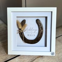 Geschenkidee Rustikales Hufeisen Im Bilderrahmen Geburtstagsgeschenk Hochzeitsgeschenk Taufgeschenk Geburtsgeschenk von PonypantoffelnShop