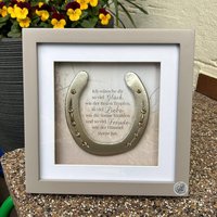 Personalisiertes Geschenk Zur Hochzeit, Taufe, Konfirmation Hufeisen Im Bilderrahmen Individuell von PonypantoffelnShop