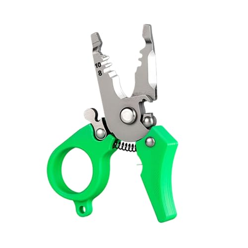 6-in-1 Multifunktion Abisolierzange Crimpwerkzeug für Elektroinstallationen Heimwerker Profiwerkzeuge Präzisionszange Kabelzange (Green, 9.5cm) von Poo4kark