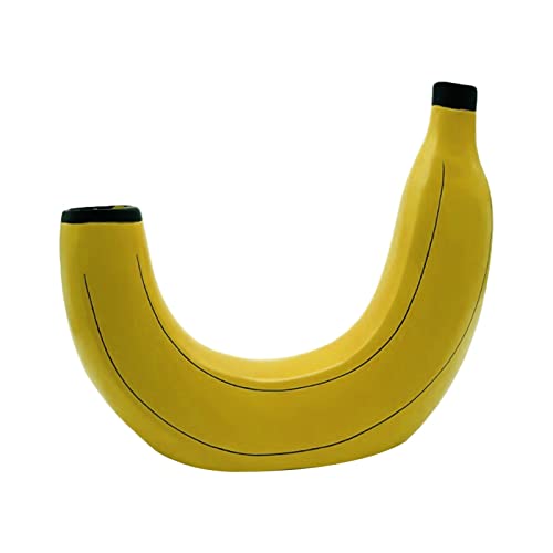 Bananenvasen aus Kunstharz, Blumenvasen, Tischdekorationen, Bananenornamente, Blumenvasen Schreibtisch Schubladenbox (Yellow, One Size) von Poo4kark