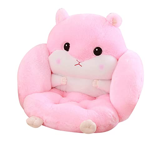 Poo4kark Cartoon Hamster verbundenes Kissen Rückenpolster Weiche Rückenkissen für Büro Plüschtier Sofakissen Kissen, Sofa Stuhlkissen Für Erwachsene Kinder,Auto Cushion von Poo4kark