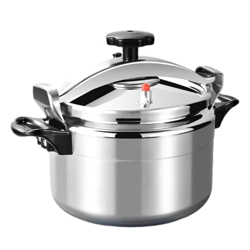Mini Schnellkochtopf Aluminiumlegierung 3 Liter Fassungsvermögen Flachboden Design Zweifach Griffe Ideal Gemüse Fleisch Einkochtopf Dampfgarer Küchenhelfer (Grey, 18x12.8cm) von Poo4kark