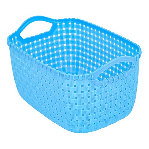 Poo4kark Gewebte Aufbewahrungsbox für stilvolle Ordnung in Wohnbereich Schlafzimmer (Sky Blue, 21X14X11CM) von Poo4kark