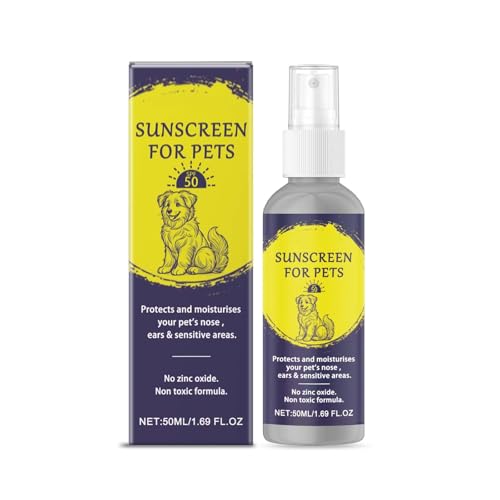 Poo4kark Hochwertiger Sonnenschutz für Haustiere Hunden Katzen, Physikalisches Spray für den Außenbereich, 50 ml, Reisespray für empfindliche Haut (Yellow, 11.6x3.1x3.1CM) von Poo4kark