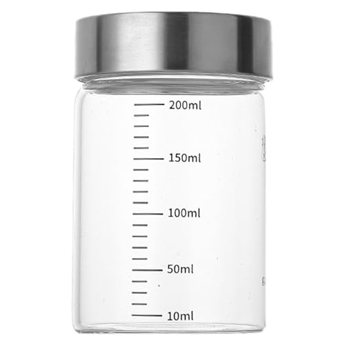 Poo4kark Home Saftflaschen Glas, 6er-Pack, 345 ml, Weithals-Wasserflaschen Glas mit Deckel zum Entsaften von Protein- Milch, wiederverwendbare Shaker-Flasche mit Edelstahldeckel (Clear2, 6.6X10.1cm) von Poo4kark