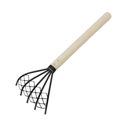 Poo4kark Home Strandmuschelharke mit Holzgriff, Mehrzweck-Meeresfrüchte-Grabwerkzeug für Muscheln (Beige, 28x13cm) von Poo4kark