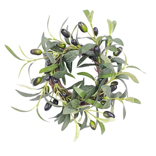Poo4kark Karneval Simulation Olivenkranz Olivenfruchtkranz 30CM Mini Leuchterkranz Kranz Tür Hängende Dekoration Gartenkranz Hängende Dekoration (Green, 25x25x9cm) von Poo4kark