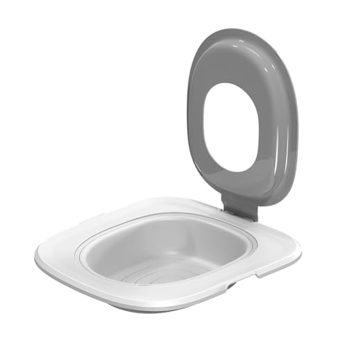 Poo4kark Katzen WC-Sitz Toiletten Training System Cat Trainer Katzentoilette Katzenklo Toilettensitz Trainingssystem für einfache Reinigung (Grau, 39x37CM) von Poo4kark
