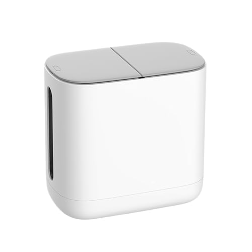 Poo4kark Papier Handtücher Box Schreibtisch Mülleimer 2-in-1 Creme Wind Haushalt Wohnzimmer Multifunktion Schreibtisch Pumpbox Mülleimer Desktop Tissue Trash (Grau, 19.8x18.5x11.8CM) von Poo4kark