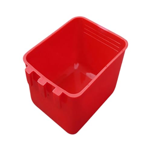 Poo4kark Pet Hühnerfutterspender, Wasserspender zum Aufhängen, 473 ml, Kaninchen-Wasserbecher, Käfig, Vogelfuttertablett, Futter- Trinknapf mit Haken, Wasserspender für Kaninchen, (Red, 12.5x9.5cm) von Poo4kark