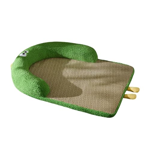 Poo4kark Pet Pad Geeignet für Hunde Katzen Haustier Halbrund Pad Kühler mit Abnehmbares waschbares Katzenbett für den Innenbereich für Katzen (Green, 60x45cm) von Poo4kark
