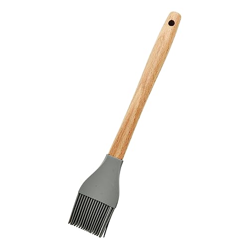 für zu Hause, Rundholzgriff, geteilter Grillpinsel, Pfannkuchen-Silikonfettpinsel, Küchenhelfer Silikonpinsel Breit (Grey, One Size) von Poo4kark