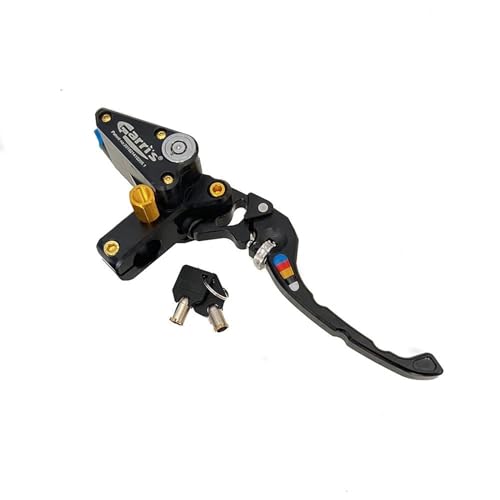 PooBa Motorrad Bremshebel Hebel 12,7 Hydraulische Kupplung Ölschlauch Leitungsrohr Hintere Fußbremse Zugstange Anti-Diebstahl-Gurtschloss Bremskupplungshebel Lenker (Color : Black Right) von PooBa