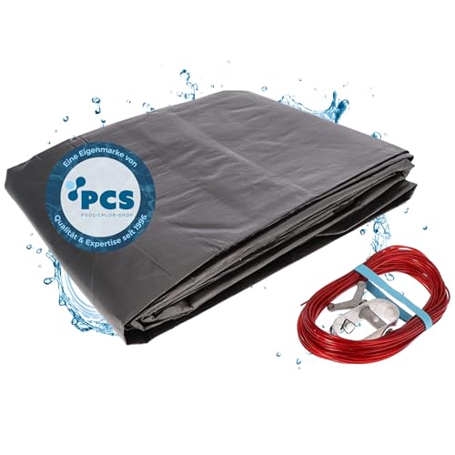 Winter Poolabdeckung rund mit Randverstärkung | Winterabdeckplane für Pool mit Materialstärke 220g/m² | Poolabdeckplane für Überwinterung | Poolplane Winterfest für Becken mit Durchmesser: 4,00m von Pool Chlor Shop