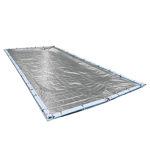 Pool Mate 551632R Winter-Poolabdeckung, strapazierfähig, Silber, 4,8 x 9,8 m Inground Pools von Pool Mate