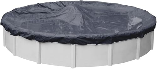 Pool Mate 7,3 m Blaue Winter-Poolabdeckung für oberirdische Pools, 0,9 m Überlappung (8,2 m Abdeckungsgröße), solide 7 x 7 Scrim, 62,4 g/yd2, 8 Jahre Garantie, Stil: 3624-PMA von Pool Mate