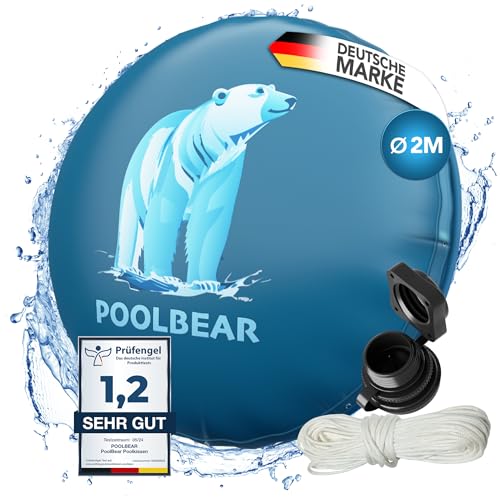 PoolBear | Poolkissen Winter 2m Winterkissen XXL I Pool-Luftkissen mit Doppelnaht inkl Reparaturset I Überwinterung-Frostschutz-Kissen Poolpolster von PoolBear