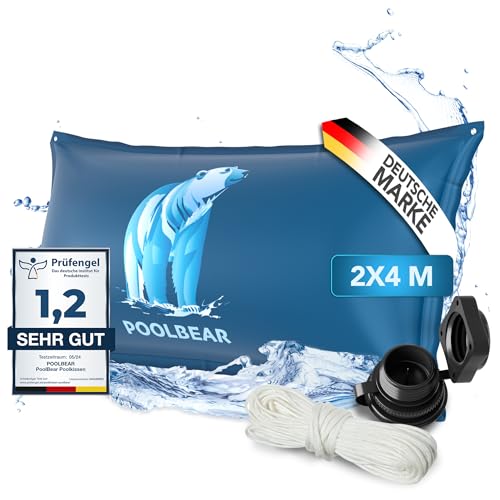 PoolBear | Poolkissen Winter 2m x 4m Winterkissen XXL I Pool-Luftkissen mit Doppelnaht inkl Reparaturset I Überwinterung-Frostschutz-Kissen Poolpolster von PoolBear