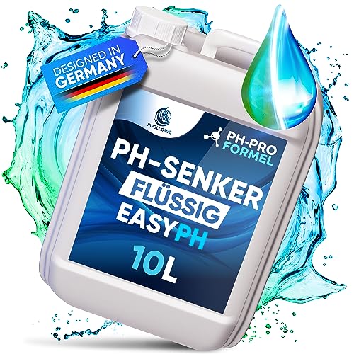 PoolLöwe® pH Minus flüssig 10L mit [ph-Pro Formel] | pH Senker Pool flüssig extra Sicher & Effizient durch pH-Wert Stabilisator I pH Wert Senker für Pool & Whirlpool | Pool pH Minus pH- Regulierung von PoolLöwe
