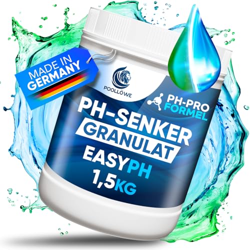 PoolLöwe PH Minus granulat mit [ph-Pro Formel] 1,5KG I Extra Sicher & effizient Dank PH-Wert Stabilisator I Ph Wert senker PH Senker Pool granulat Whirlpool PH Minus Pool PH-Wert Pool ph Minus senken von PoolLöwe