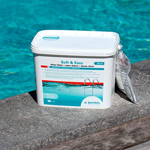 BAYROL Soft & Easy - Granulat-Kombination auf Aktivsauerstoff-Basis - 4,48 kg - für Desinfektion, Algenverhütung & Klareffekt - Wasserpflege für Pools - in vordosierten Beuteln - ohne Chlor von Bayrol