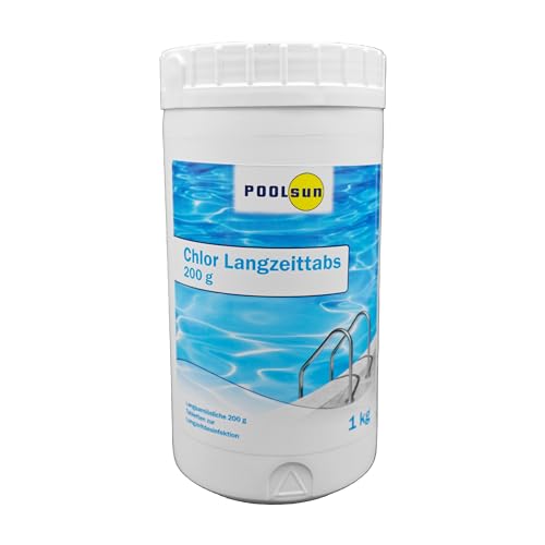 PoolSun Chlor Langzeittabs 200g - 1kg - zur schnellen Wasseraufbereitung von PoolSun