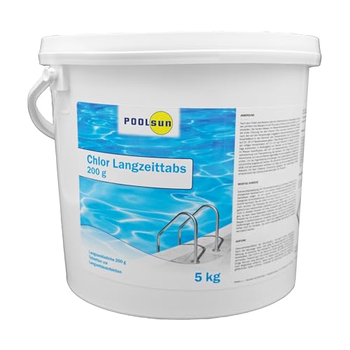 PoolSun Chlor Langzeittabs 200g - 5kg - zur schnellen Wasseraufbereitung von PoolSun
