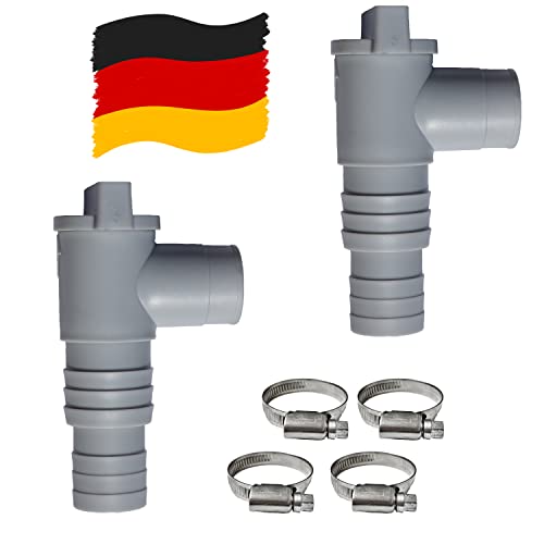 PoolSun Wartungshahn/Absperrhahn für Pools mit 32mm Schlauchanschluss - Original Made in Germany - 2 Stück von PoolSun