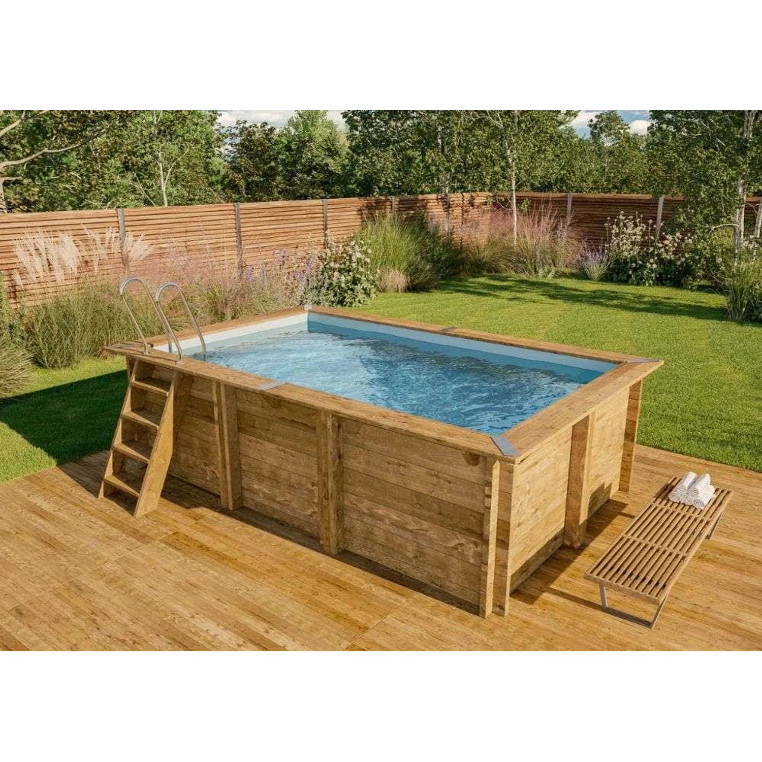 Poolcrew Holz Pool Maui Folie (0,75 mm) 427 x 277 x 119 cm von Poolcrew