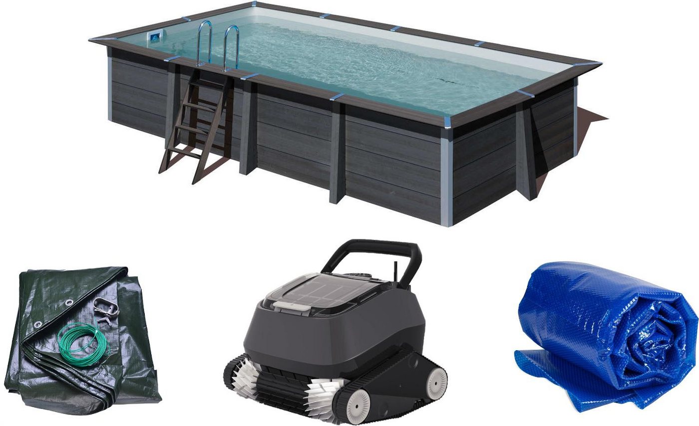 Poolomio Pool Composite Set PLUS - Rechteckig 606 x 326 x 124 cm, inkl. Power 4.0 (Set) von Poolomio