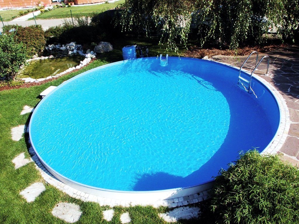 Poolomio Pool Stahlwandpool Rund Ibiza Ø 360 x 120 cm Blau (Set) von Poolomio