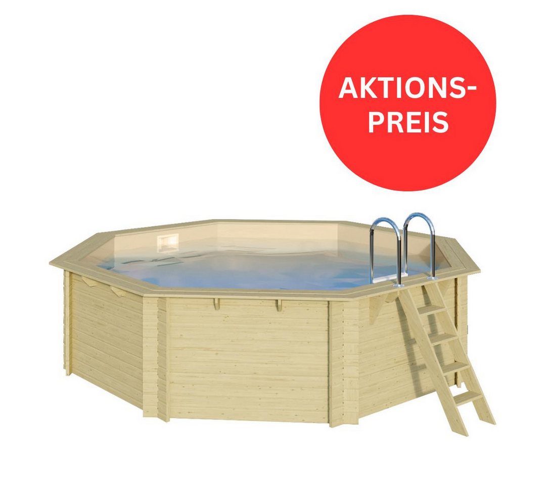Poolomio Pool TREND Holzpool-Set Achteckig Modell 3 547 x 547 x 124 cm - verschieden (Set) von Poolomio