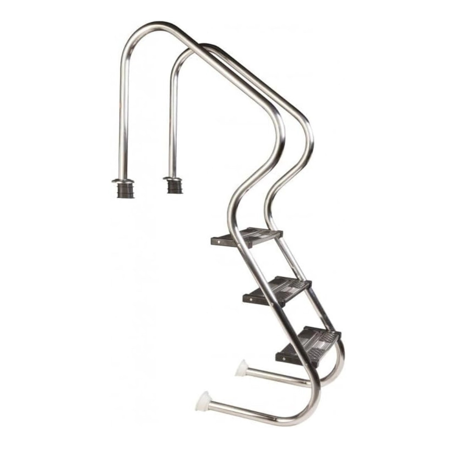 Poolomio Poolleiter Edelstahl Comfort 3-stufig für Pools ab  1,20 m von Poolomio