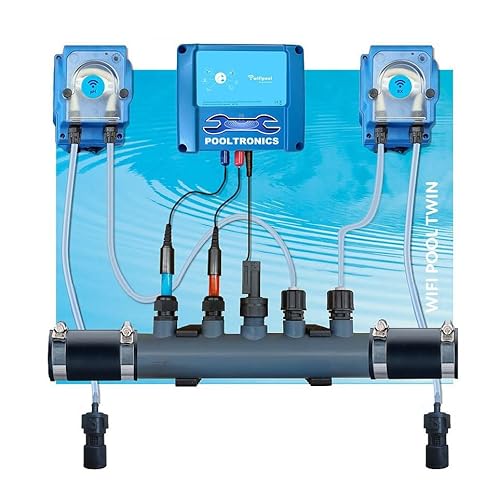 POOLTRONICS CHLOOR WIFI - Automatische Wasseraufbereitung mit Chlor und Ph Dosiersystem für Whirlpool und Pool tem 150m3 - MIT WIFI (Flowswitch) von Pooltronics