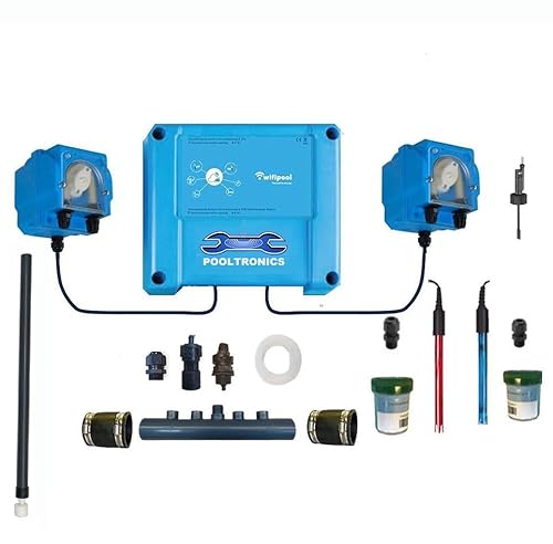 POOLTRONICS DIY CHLOR WIFI - Automatische Wasseraufbereitung mit Chlor und Ph Dosiersystem für Pool und Whirlpool - SELBSTBAUSPAKET MIT WIFI (Flow & Levelschalter) von Pooltronics
