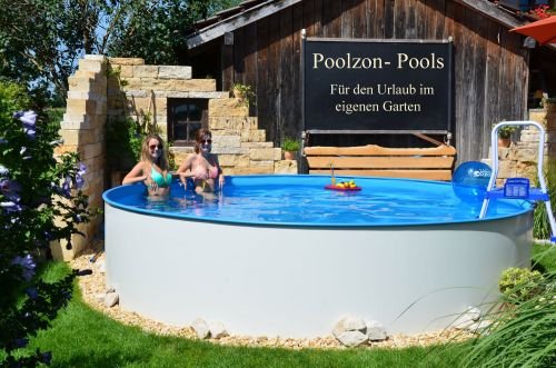 Poolzon Schwimmbecken Rundpool Fun-Zon 3,50 x 1,20m Stahlwandpool, Rundbecken, Stahlwandpool rund 350x120 cm von Poolzon