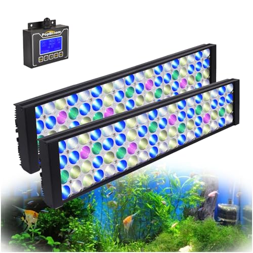 PopBloom 110cm-140cm LED Beleuchtung für Süßwasser Aquarien 120W, Vollspektrum Aquarium Led Lampe (120W (For 110-140cm)) von PopBloom