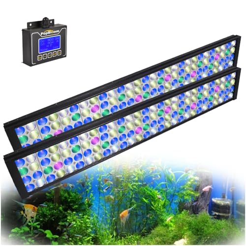 PopBloom 150cm-200cm LED Beleuchtung für Süßwasser Aquarien 200W, Vollspektrum Aquarium Led Lampe (200W (For 150-200cm)) von PopBloom