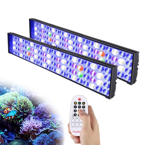 PopBloom 2Stück Shannon54 Timer-Steuerung Aquarium Beleuchtung Led Meerwasser Led Lampe Für Aquarium Reef Salzwasserlampe 100-150cm (für 100-150cm Aquarium) von PopBloom