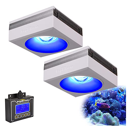 PopBloom RS90 Meerwasser LED 200W, Salzwasser LED Beleuchtung für Reef Coral Fish Wasserpflanzen Salzwasser Aquarium, Sonnenaufgang & Sonnenuntergang von PopBloom