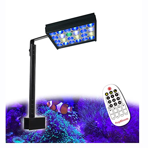 PopBloom S16 Reef Aquarium LED Riff Licht, dimmbare 4 Kanäle Marine LED Licht für Salzwasser Korallen Fischbecken, 40x40x40cm Marine Fisch Korallenbecken von PopBloom