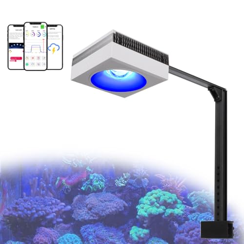 PopBloom meerwasser aquarium led beleuchtung led lampen marine aquarium für 60cm Salzwasser Aquarium App-Steuerung (100W Meerwasser (für 60x60x60cm)) von PopBloom