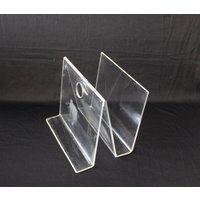 Vintage Mid Century Modern Lucite Acryl "W"-Förmiger Zeitschriftenständer von PopUpModern