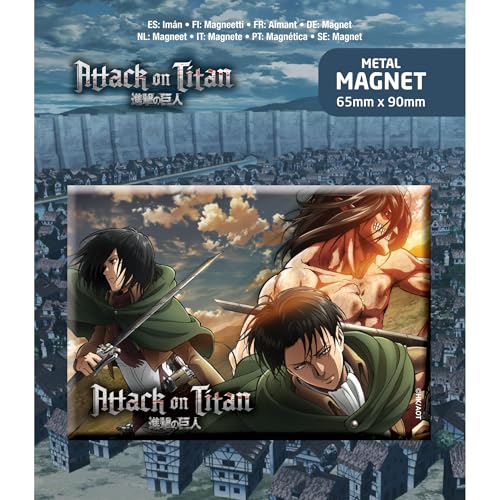 Popbuddies - Attack on Titan: Trio- Magnet, Fridge Magnet - 6x9cm - original & lizensiert, Weiß von Popbuddies